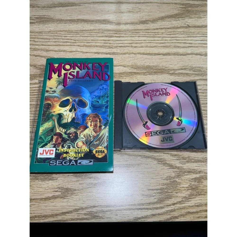 The Secret of Monkey Island (Sega CD, 1992) Game‎ & Manual Only No Box Tested